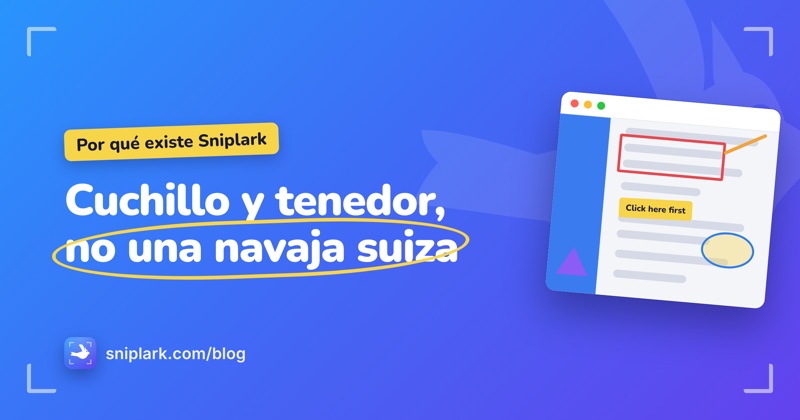 "Cuchillo y tenedor, no una navaja suiza" on the Sniplark blog card